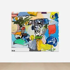 Eddie Martinez, Open Ocean Mind, 2020, acrylic, oil and spray paint on linen