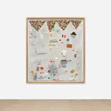 Edgar Plans, Cuisine Française, 2019, acrylic, gouache, graphite and oilstick on paper