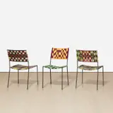 Franz West, Three works: (i-iii) Onkelstuhl (Uncle Chair), 2006, metal and woven textile straps