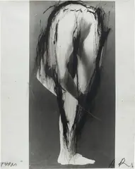 Turm by Arnulf Rainer, 1974, oilstick on photograph, sold Apr 2024