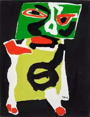 Untitled by Karel Appel, 1971, acrylic on paper laid on canvas, sold Apr 2024