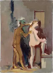 Petit Bain Turc by Françoise Gilot, 1956, oil on linen, sold Apr 2024