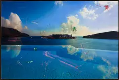 Harold Ancart, Untitled, 2012, oilstick, fire and soot on c-print mounted on panel, in artist's frame