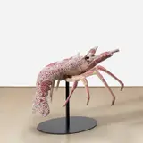 Joana Vasconcelos, Anastasia, 2015, Rafael Bordalo Pinheiro faience painted with ceramic glaze, bobbin lace and handmade cotton crochet on powder-coated metal base