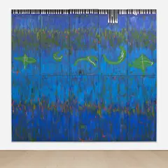 Brian Clarke, Hovering There, 2007, oil on 10 canvases, in 2 parts