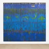 Brian Clarke, Hovering There, 2007, oil on 10 canvases, in 2 parts