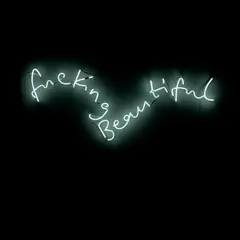 Fucking Beautiful (White Version) by Tim Noble and Sue Webster, 2013, neon, sold Apr 2024