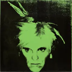 Green Fright Wig by Gavin Turk, 2005, silkscreen on canvas, sold Apr 2024