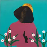 Barry Yusufu, Yes I am 2, 2021, acrylic, charcoal and coffee on canvas
