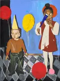 Jerrell Gibbs, The thrill, 2020, acrylic and oilstick on canvas