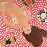 Scout Zabinski, Le Déjeuner du Chagrin, 2022, acrylic on canvas