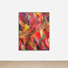 Caroline Absher, Orange Swirl, 2021, acrylic on canvas, in artist's frame
