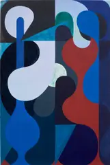 Sebastian Black, Look left and see a plum [pupil]. Look right, another plum [...], 2018, oil on linen