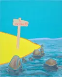 Duncan McCormick, NO SWIMMING!, 2020, acrylic and watercolour on canvas