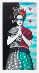 Fin DAC, MAGDALENA #5, 2022, mixed media print on paper, hand-painted with acrylic and paint