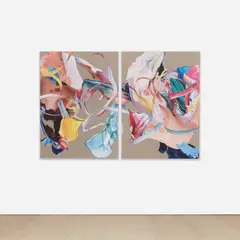 Matthew Stone, Quietly Standing in the Light, 2019, digital print on linen, diptych