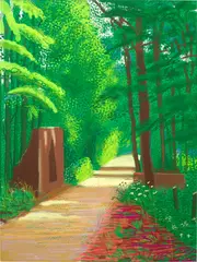 David Hockney, The Arrival of Spring in Woldgate, East Yorkshire in 2011 (twenty eleven) - 2 June, 2011, iPad drawing printed on four sheets of paper, mounted on four sheets of Dibond
