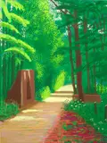 David Hockney, The Arrival of Spring in Woldgate, East Yorkshire in 2011 (twenty eleven) - 2 June, 2011, iPad drawing printed on four sheets of paper, mounted on four sheets of Dibond
