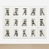 Bernd and Hilla Becher, Winding Towers, 1963-1982, gelatin silver print, in 15 parts