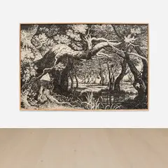 No. 254 - EINUNDDREISSIGSTEROKTOBERZWEITAUSENDUNDEINS by Ugo Rondinone, 2001, ink and graphite on paper, in artist's frame, with silkscreen on Plexiglas plaque, sold Jun 2024