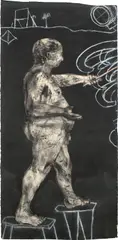 William Kentridge, Ubu drawing (Drawing Man), 1997, charcoal, pastel, dry pigment and gouache on paper