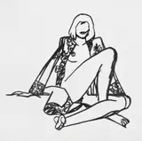 Tom Wesselmann, Monica Sitting in Robe (Black), 1986-1989, enamel on laser cut steel