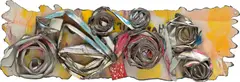 John Chamberlain, Untitled (Happy Birthday Love The Coconuts), 1991, painted and chromium-plated steel