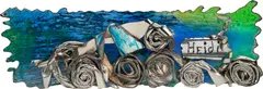 John Chamberlain, Heidi (A Birthday Card), 1991, painted and chromium-plated steel