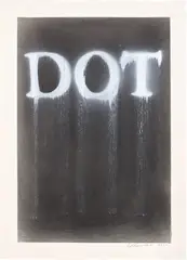 Dot (#4) by Ed Ruscha, 2020, dry pigment and ink on paper, offered Jun 2024