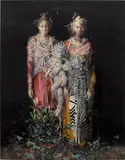 Jonas Burgert, Leis, 2016, oil on linen