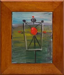 Weather vane by George Condo, 1985, oil on canvas, in artist's frame, sold Jun 2024