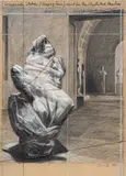 Christo, Wrapped Statues, Sleeping Fawn, Project for the Glyptothek, Munich, 1999, graphite, oil, crayon, polyethene and twine collage on card