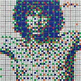 Invader, RUBIK BEST OF THE DOORS, 2009, Rubik's cubes on Perspex board