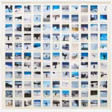 Elman Mansimov, A person skiing on snow clad vast mountain (from the alignDRAW series), 2015, archival pigment prints - AI generated text-to-image, in artist's frame