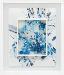 Wave Study 17 by Sougwen Chung, 2024, acrylic and mixed media on Perspex and print on paper, created with D.O.U.G._5 AI Robot, in artist's frame, sold Jun 2024