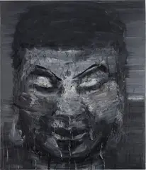 Yan Pei-ming, Invisible Buddha, 1999, oil on linen