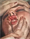 Joseph Yaeger, Sphinx without a secret, 2021, watercolour on gessoed linen