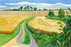 David Hockney, Path Through Wheat Field, July, 2005, oil on canvas