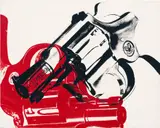 Guns by Andy Warhol, 1981, synthetic polymer paint and silkscreen ink on canvas, sold Oct 2024