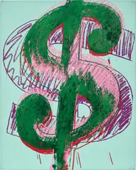 Dollar Sign by Andy Warhol, 1981, acrylic and silkscreen ink on canvas, offered Oct 2024