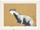 Banksy, Rat and Heart, 2014, spray paint and emulsion on board, in artist's frame