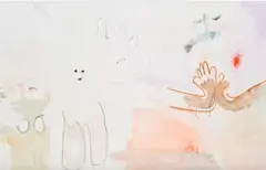 Megan Rooney, Two Dreams, One for Now, One for Later, 2016, acrylic, pastel, graphite, marker and oilstick on canvas