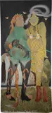 Ella Walker, Cosmati Floor & Wax Fruit, 2019, acrylic and oil on unstretched canvas