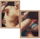 Jesse Mockrin, Ruthless, 2020, oil on paper, diptych