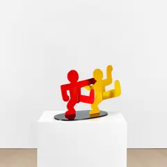 Untitled (Two Dancing Figures) by Keith Haring, 1987, polyurethane enamel on aluminium, sold Oct 2024