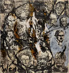 Anselm Kiefer, Wege der Weltweisheit, 1977, shellac, oil and woodcut on paper laid down on canvas