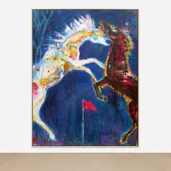 Daniel Richter, White Horse - Pink Flag, 2004, oil on canvas