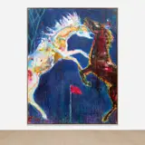 Daniel Richter, White Horse - Pink Flag, 2004, oil on canvas