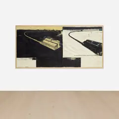 Neo Rauch, Stationen, 1995, oil on paper laid down on canvas
