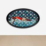 Kehinde Wiley, Sleep, 2022, oil on canvas, in artist's frame